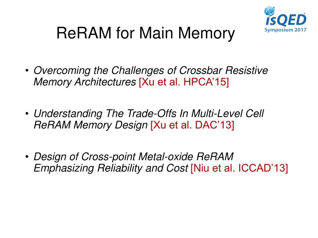 reram for main memory