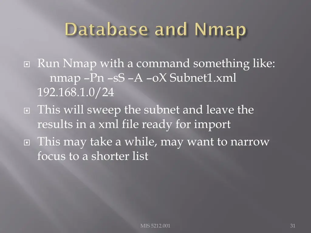 run nmap with a command something like nmap