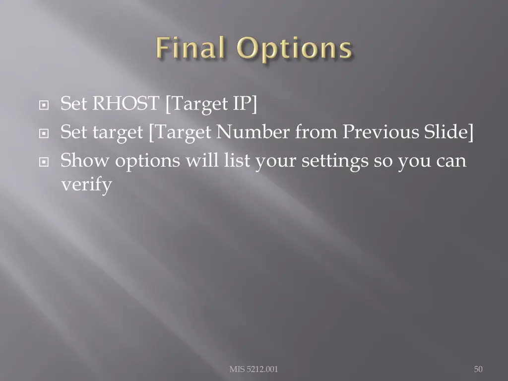 set rhost target ip set target target number from
