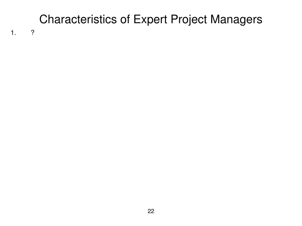 characteristics of expert project managers