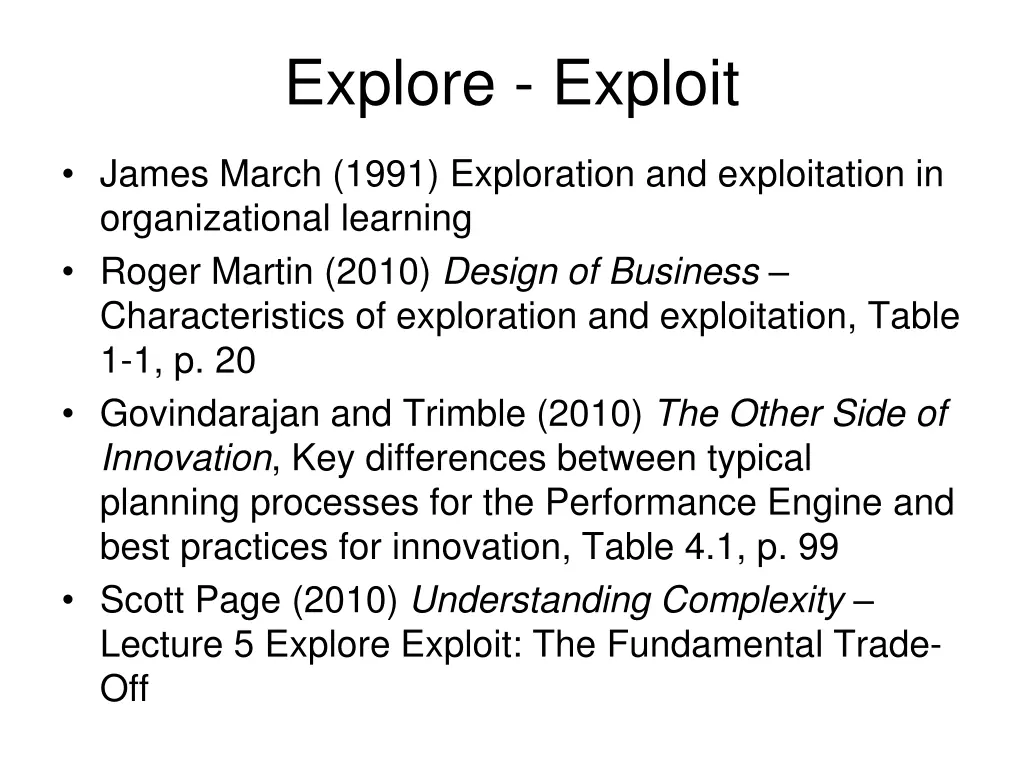 explore exploit