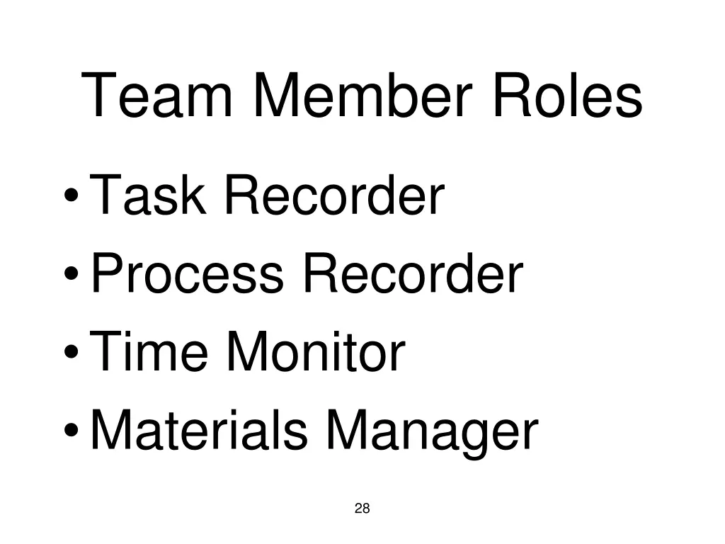 team member roles
