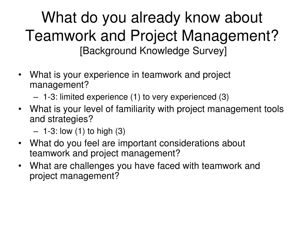 what do you already know about teamwork