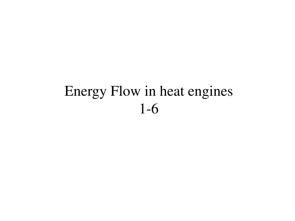 energy flow in heat engines 1 6