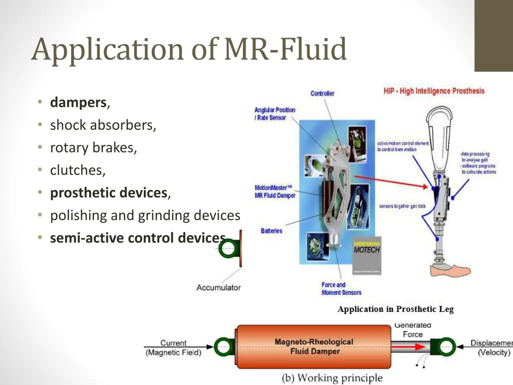 application of mr fluid