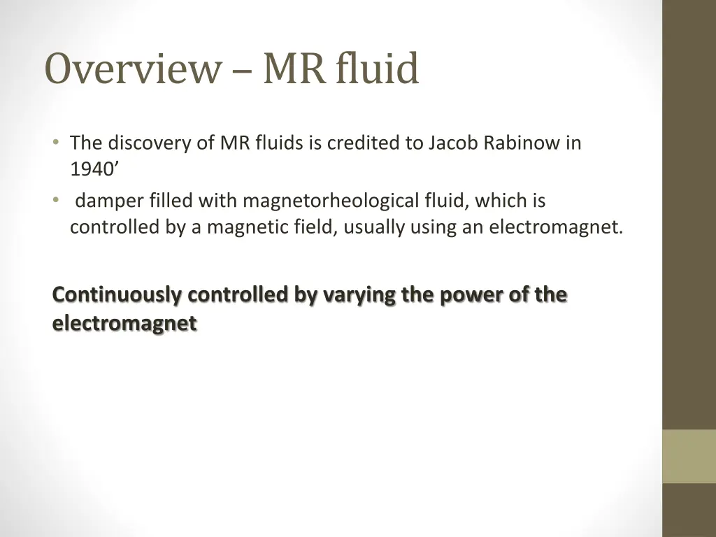 overview mr fluid