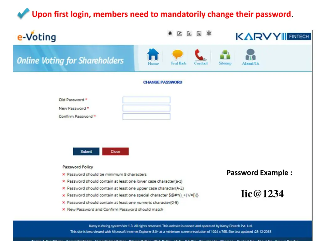 upon first login members need to mandatorily