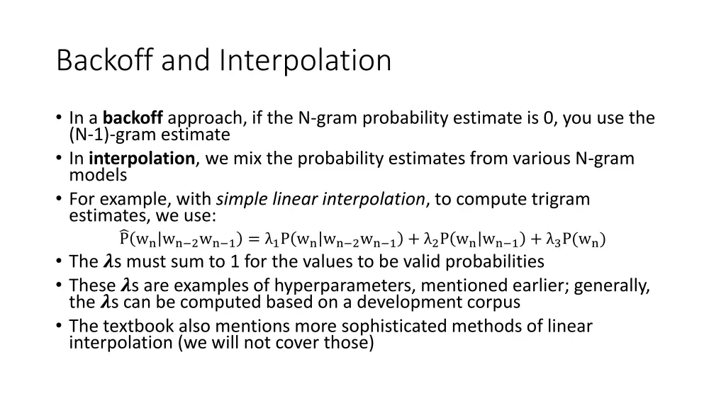 backoff and interpolation