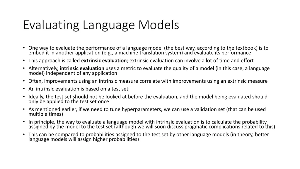 evaluating language models