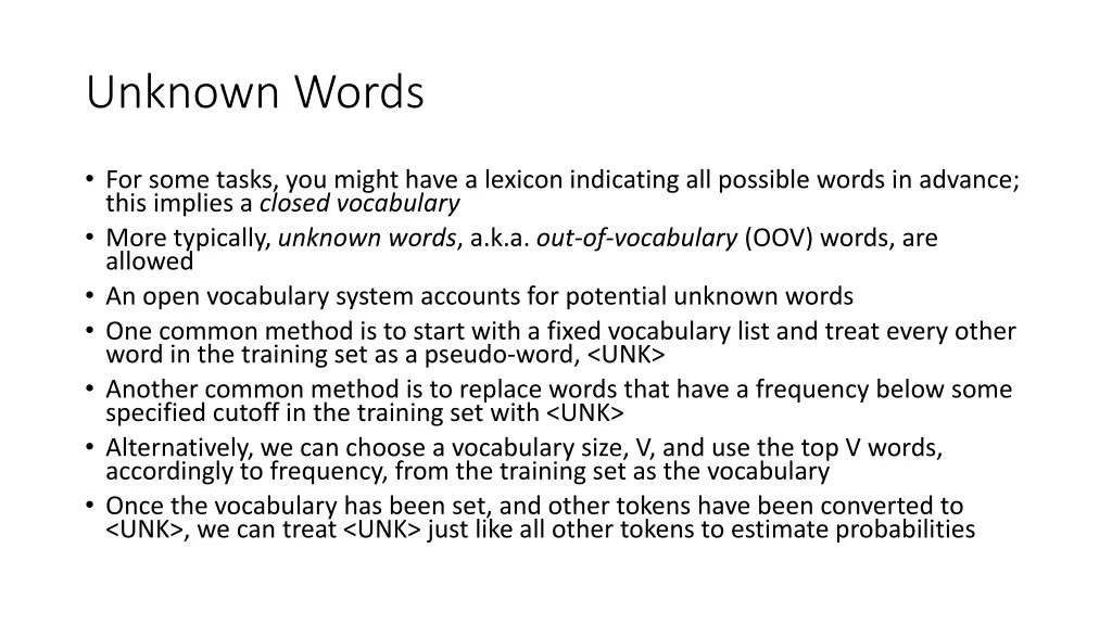 unknown words
