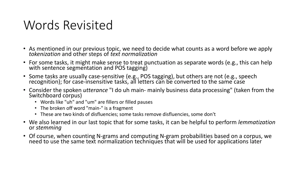 words revisited