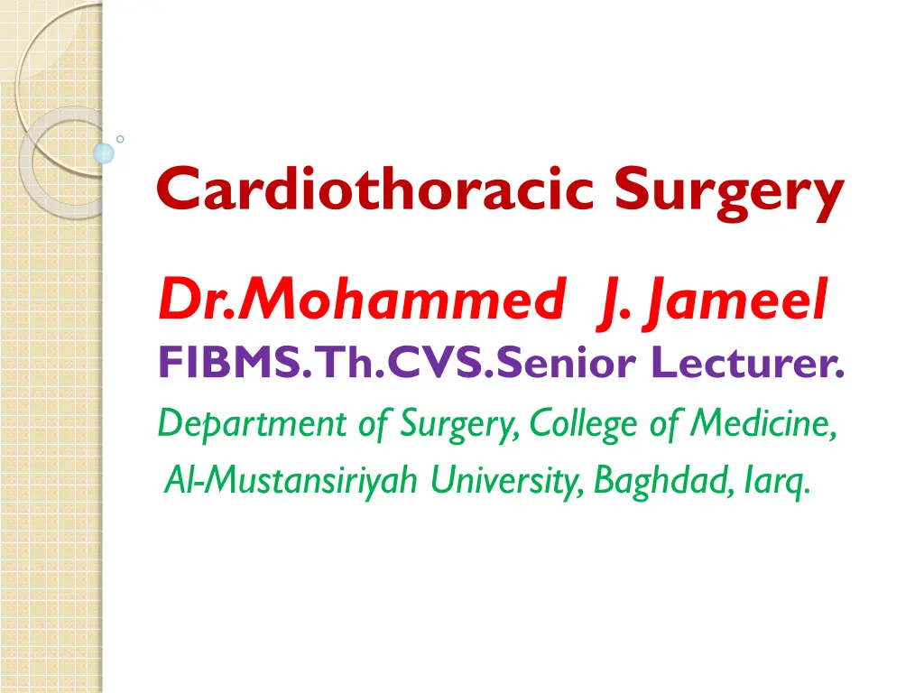 cardiothoracic surgery
