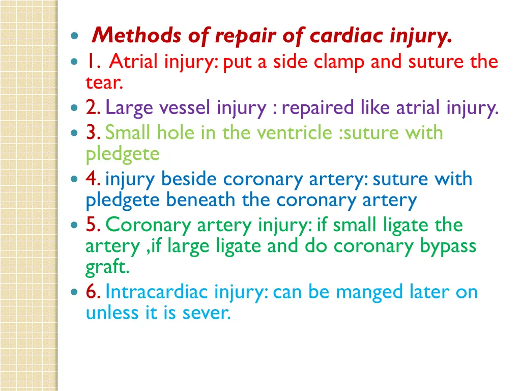 methods of repair of cardiac injury 1 atrial