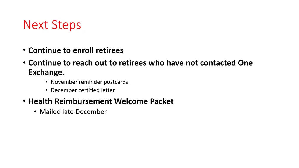 next steps