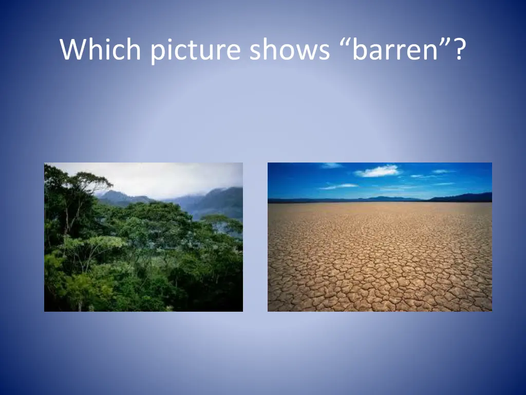 which picture shows barren