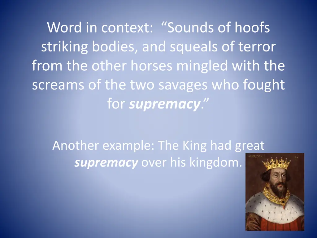 word in context sounds of hoofs striking bodies