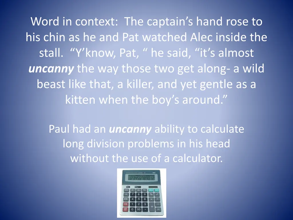 word in context the captain s hand rose
