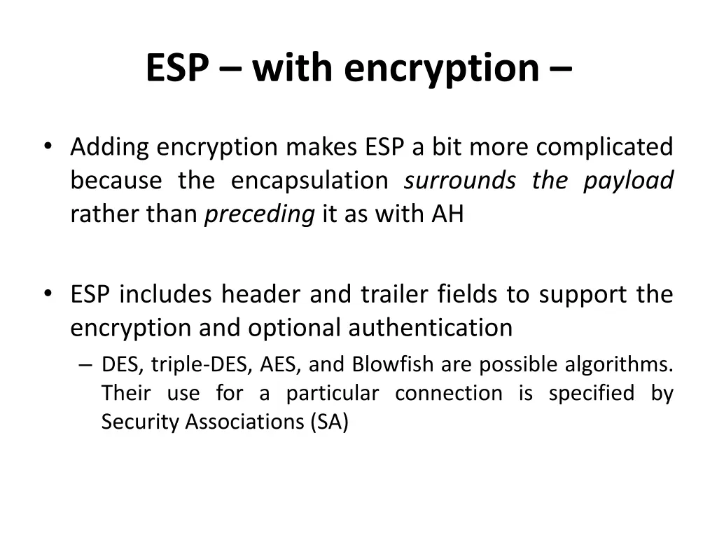 esp with encryption
