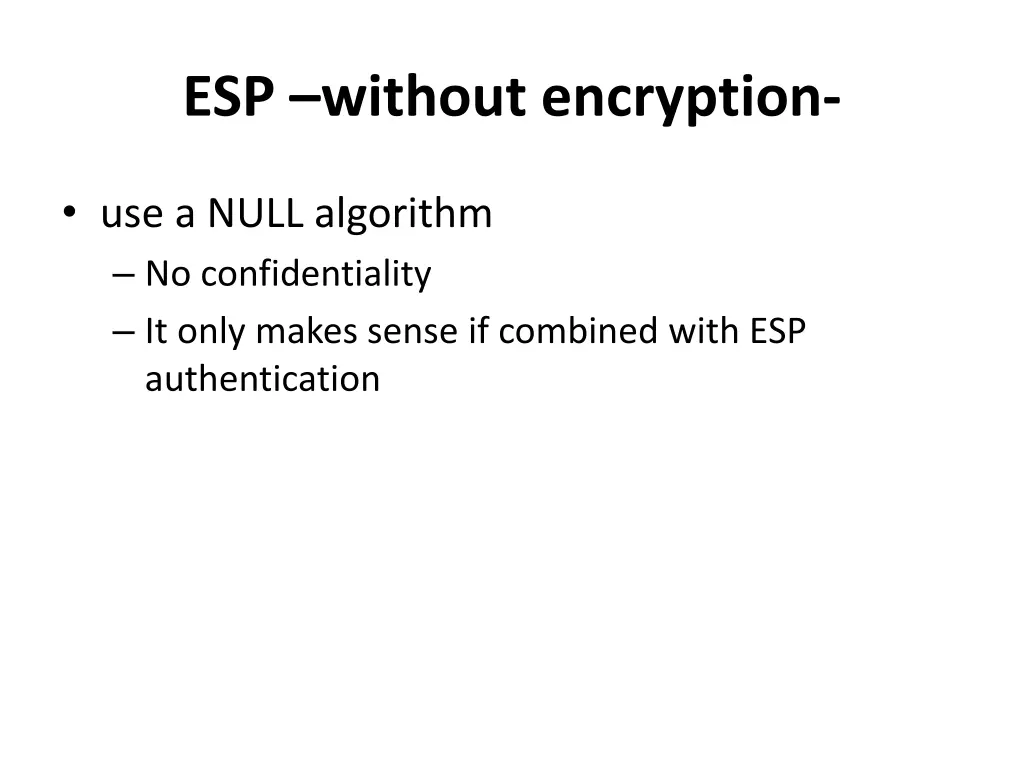 esp without encryption