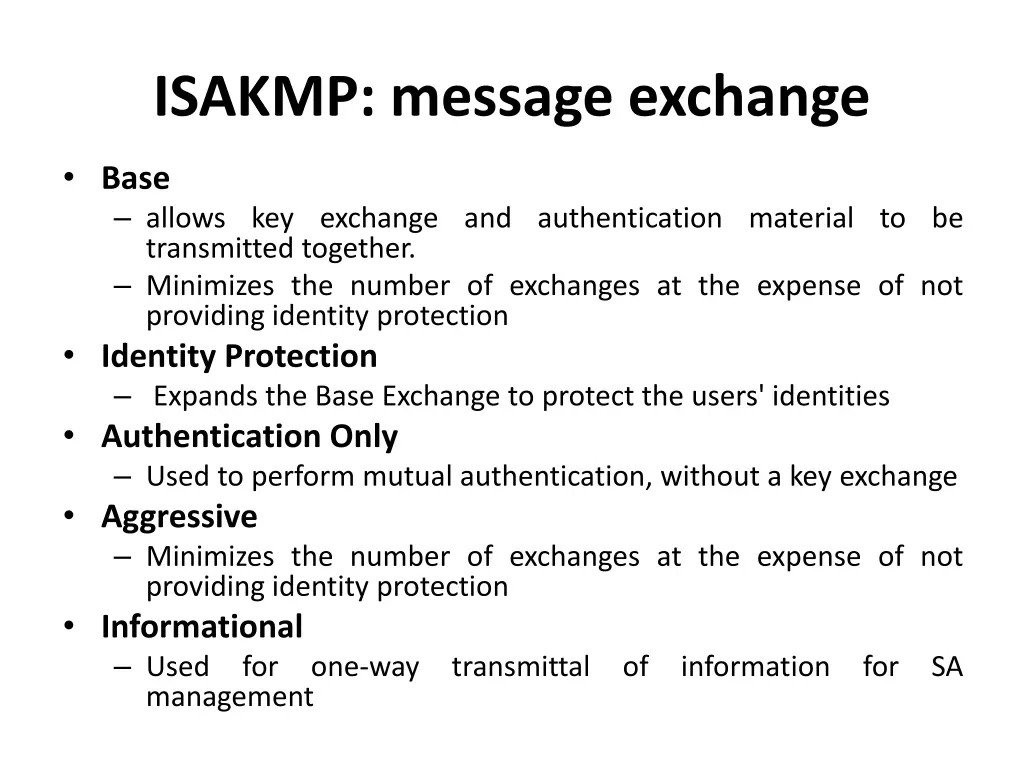 isakmp message exchange