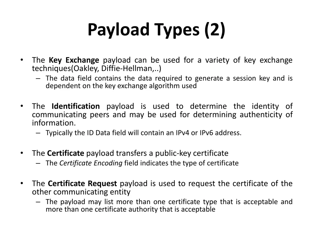 payload types 2