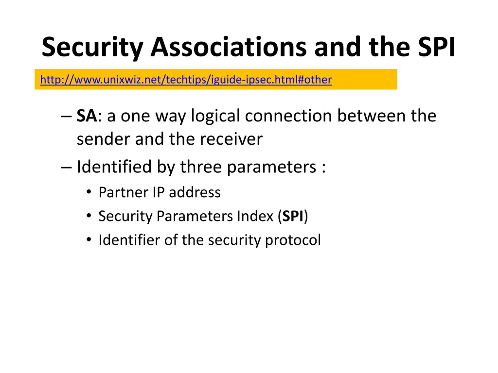 security associations and the spi