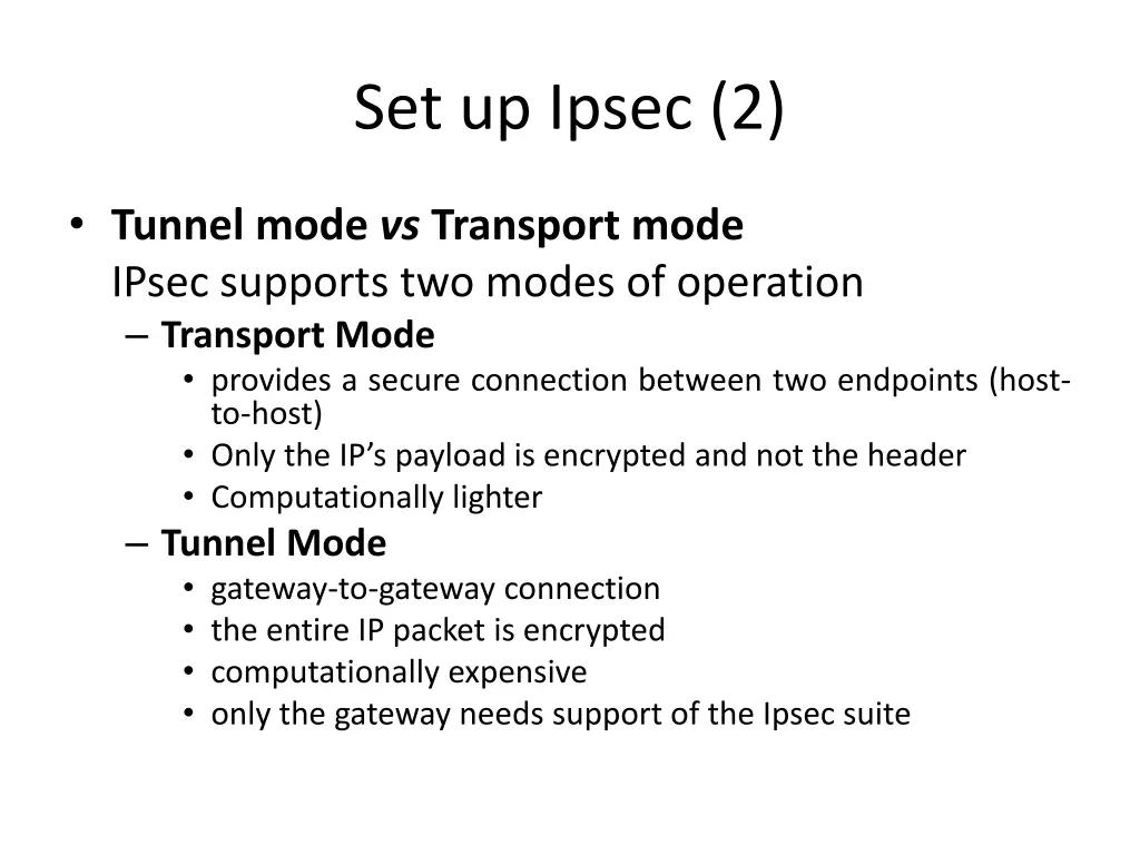 set up ipsec 2