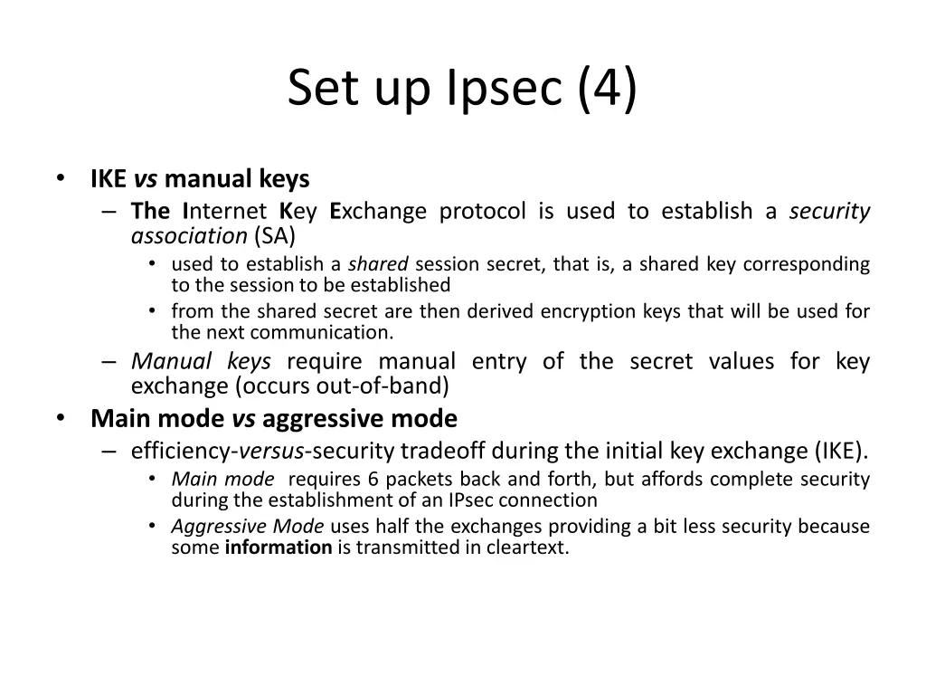set up ipsec 4