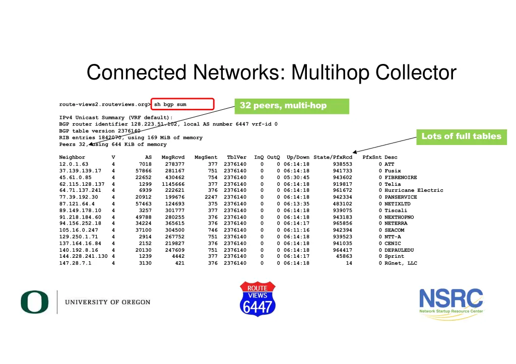connected networks multihop collector