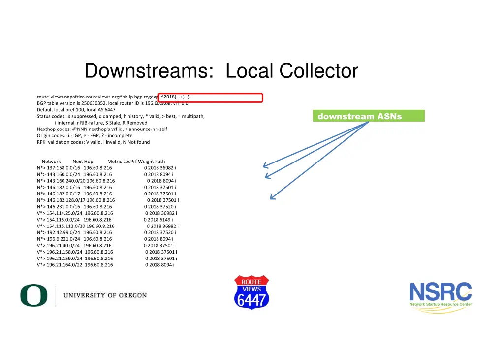 downstreams local collector