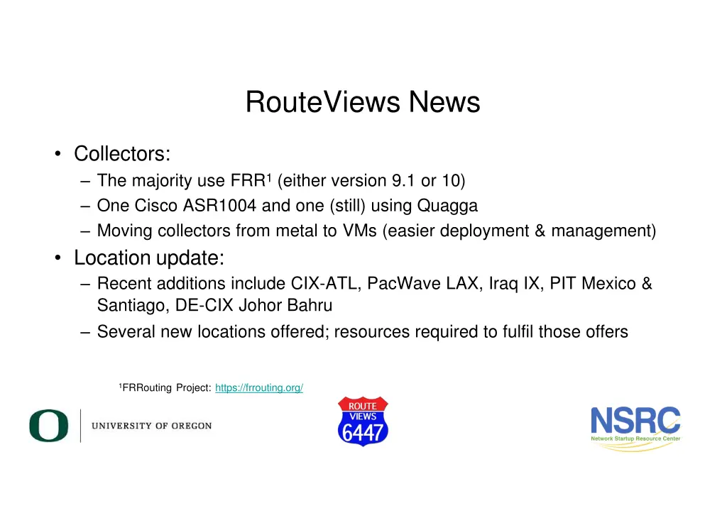 routeviews news