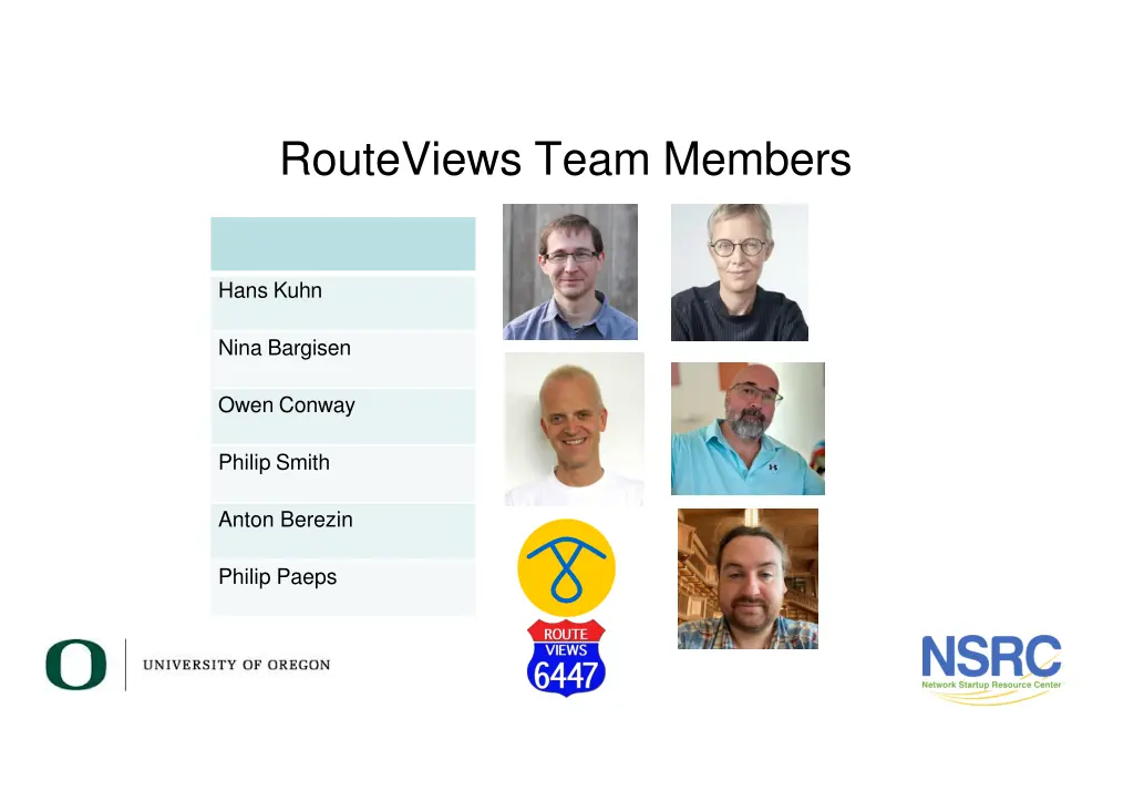 routeviews team members