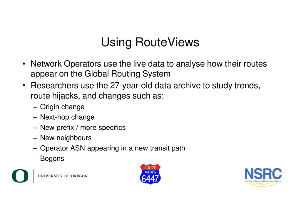 using routeviews