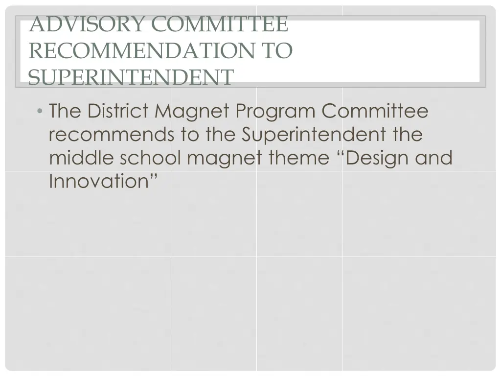 advisory committee recommendation