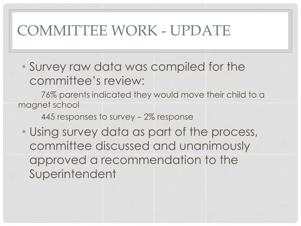 committee work update 1
