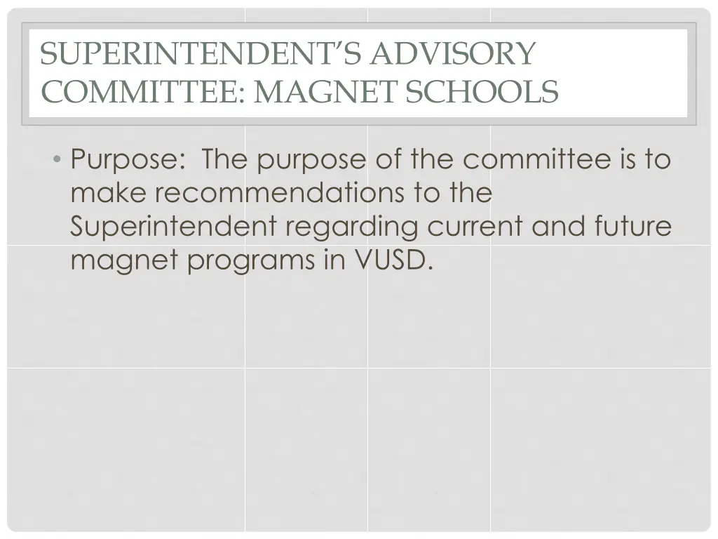 superintendent s advisory committee magnet schools