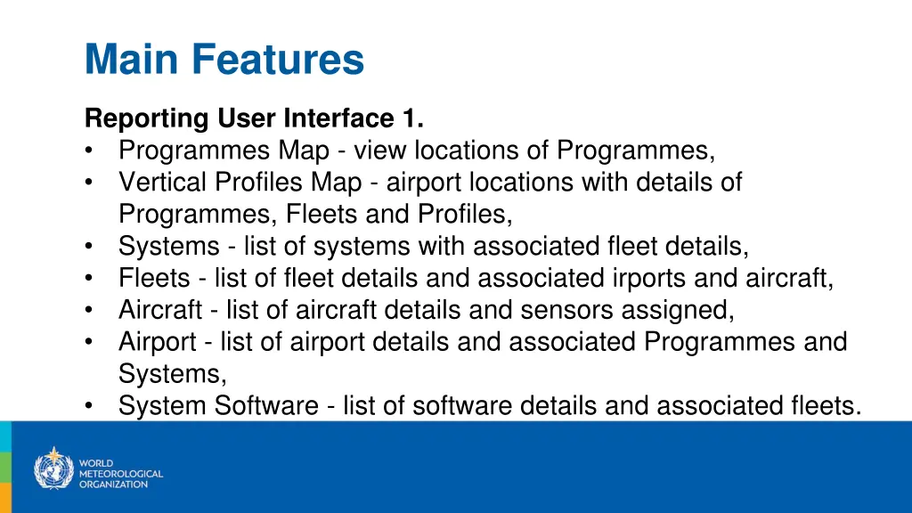 main features 3