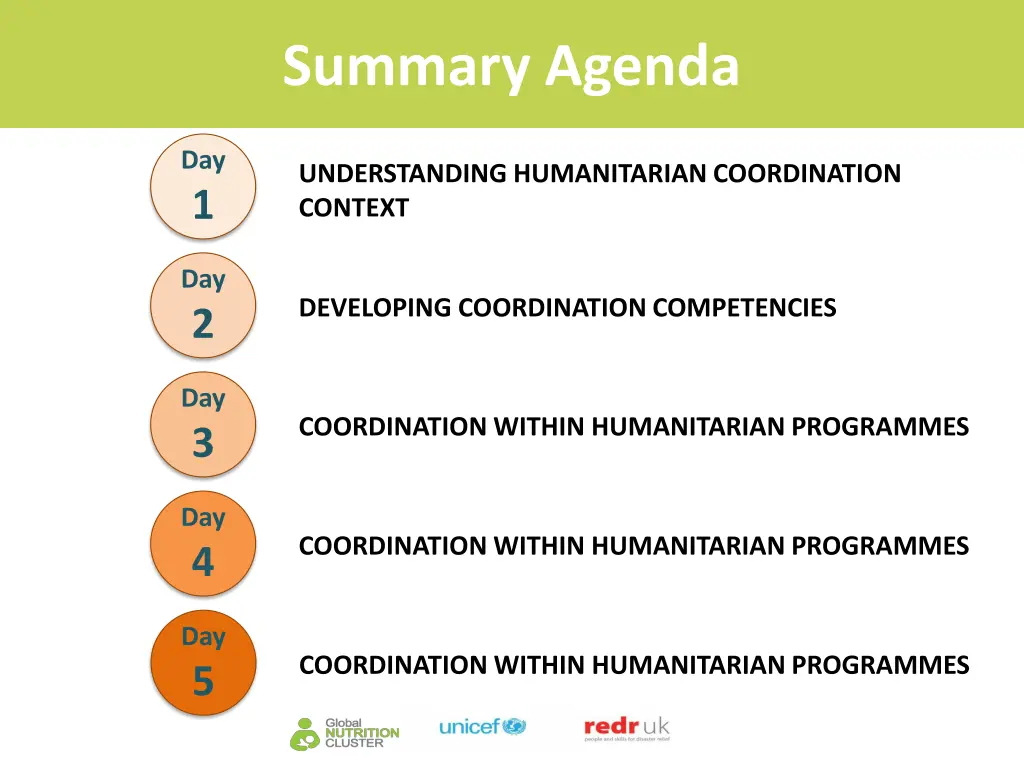 summary agenda