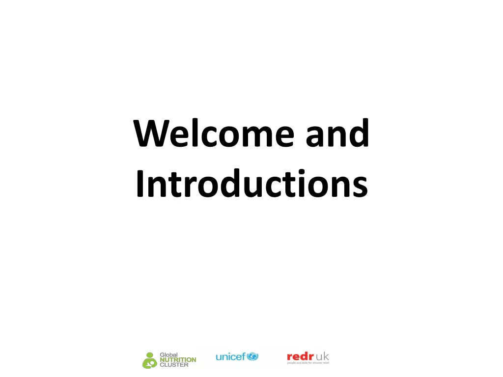welcome and introductions
