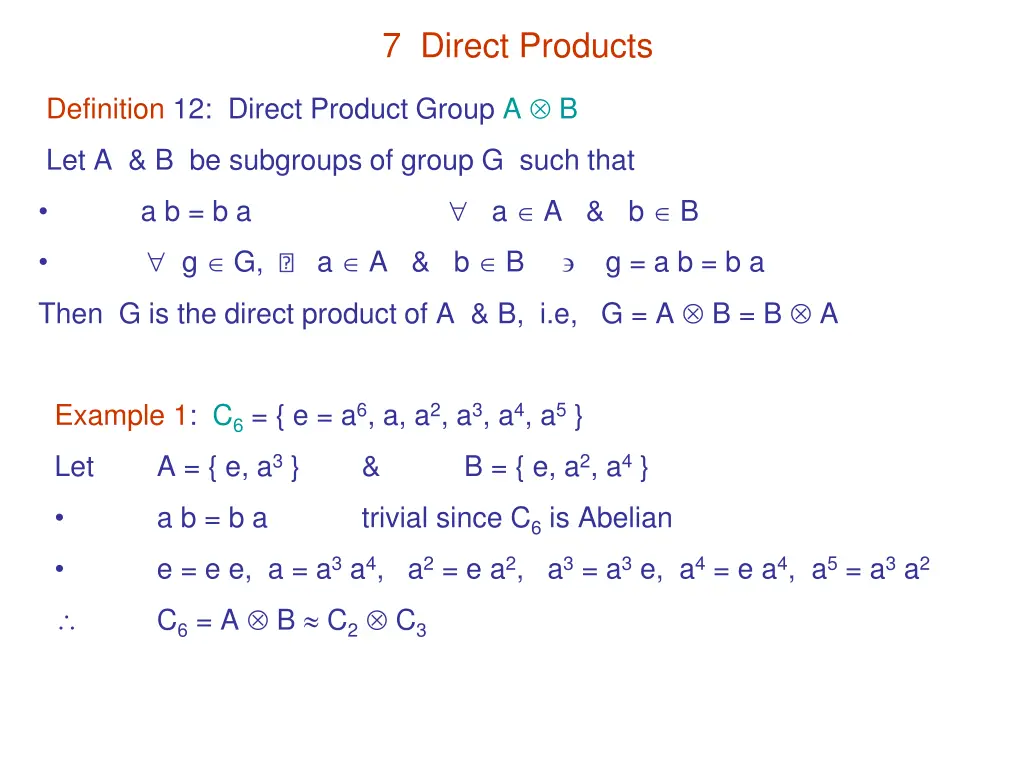 7 direct products