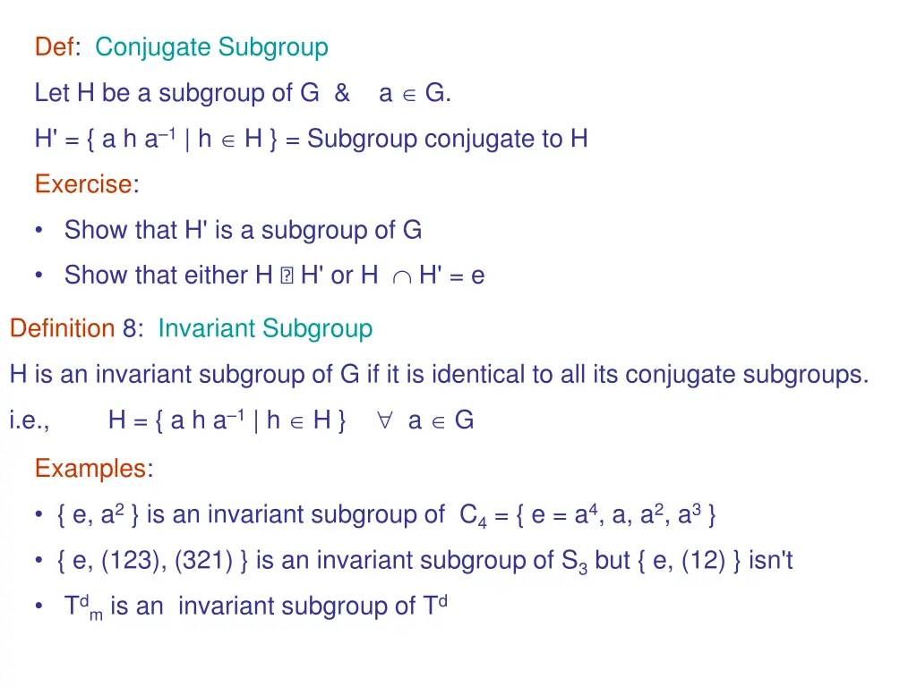 def conjugate subgroup