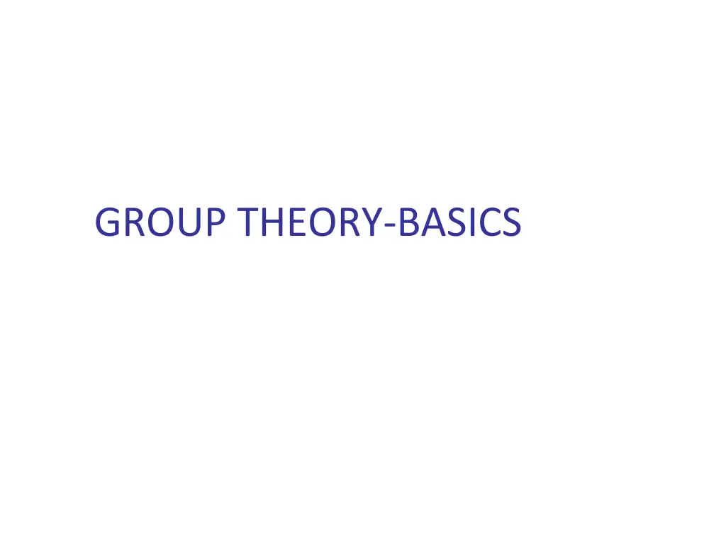 group theory basics