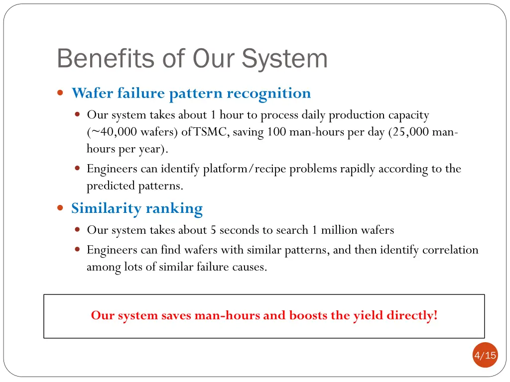 benefits of our system