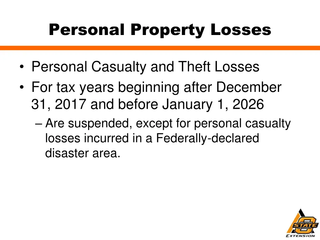 personal property losses