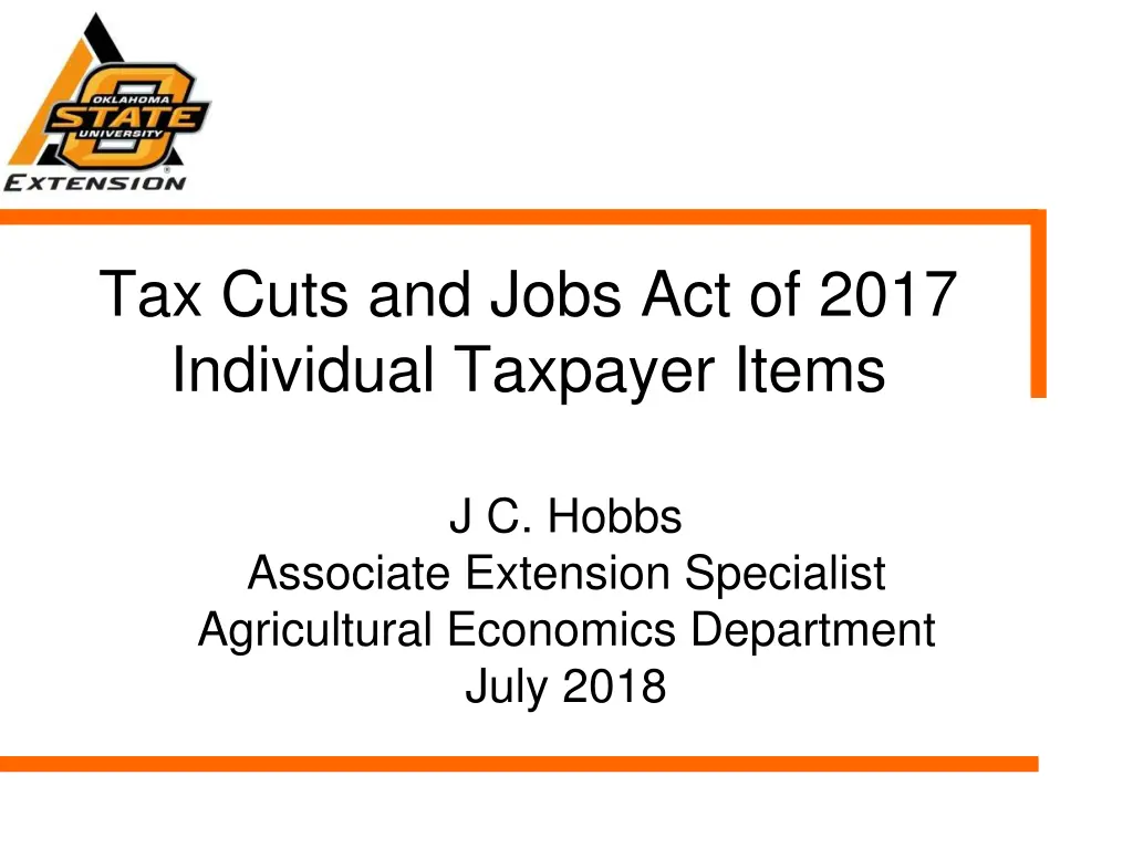 tax cuts and jobs act of 2017 individual taxpayer