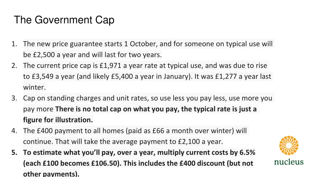 the government cap