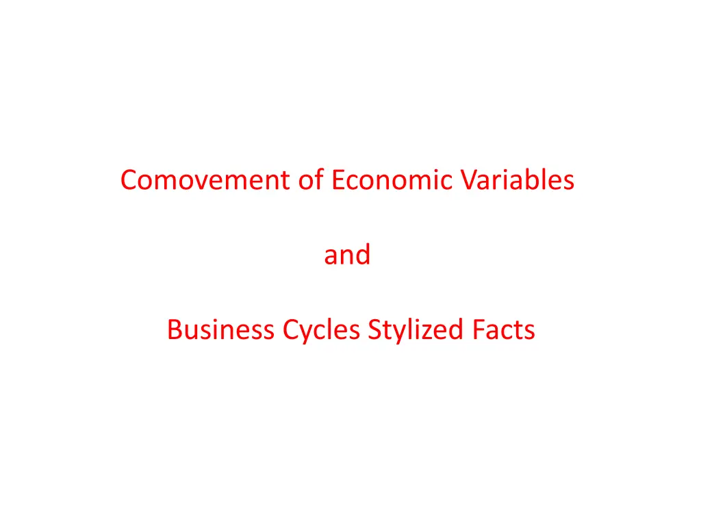 comovement of economic variables