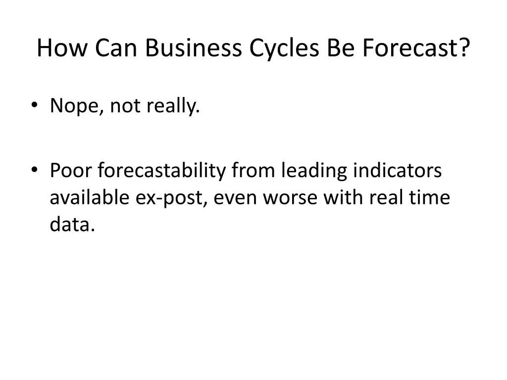 how can business cycles be forecast