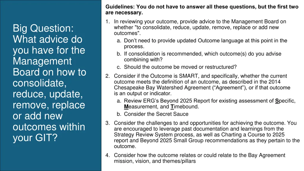 guidelines you do not have to answer all these