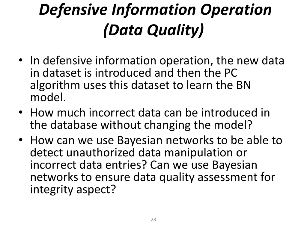 defensive information operation data quality